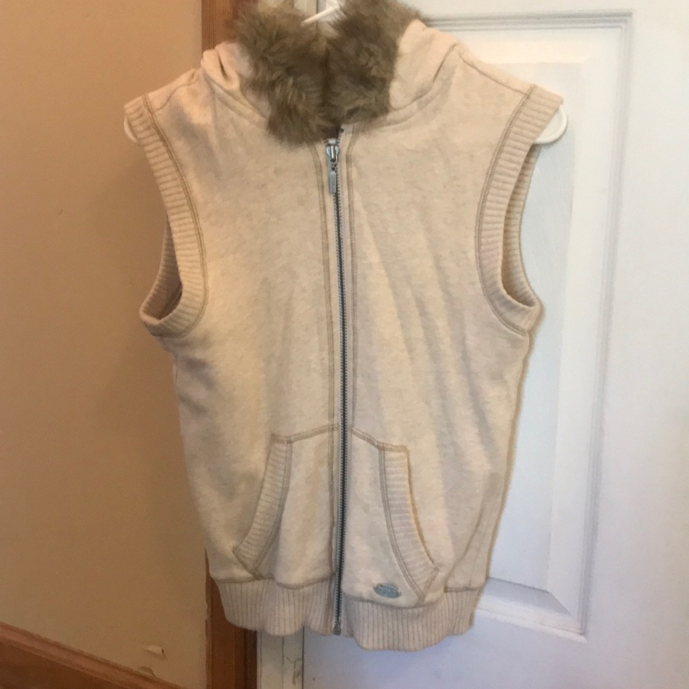 Beige Hooded Vest 3 for $5!!